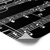 halb schwarzer halbweißer Musiknoten Poster (Ecke)
