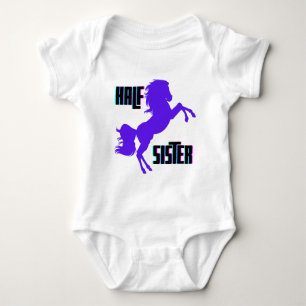 Halb Schwester Lila Pony Sibling Baby Strampler