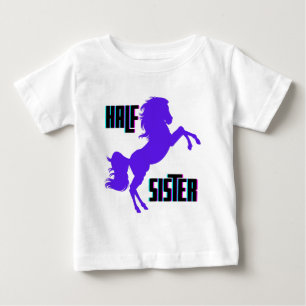 Halb Schwester Lila Pony Sibling Baby T-shirt