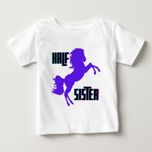 Halb Schwester Lila Pony Sibling Baby T-shirt (Vorderseite)