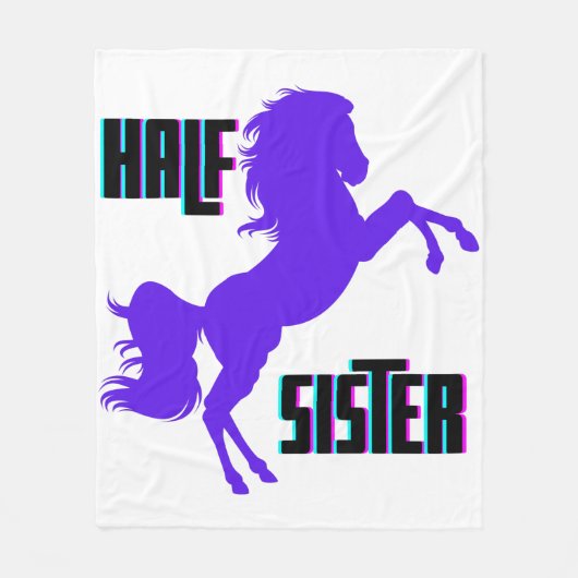 Halb Schwester Lila Pony Sibling Fleecedecke (Vorderseite)