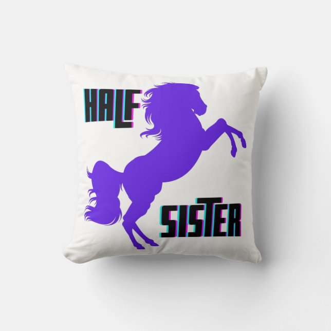 Halb Schwester Lila Pony Sibling Kissen (Vorderseite)