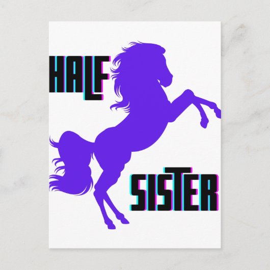 Halb Schwester Lila Pony Sibling Postkarte (Vorderseite)