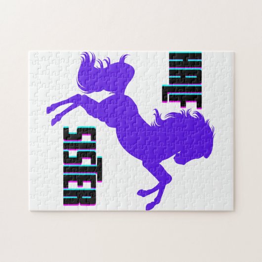 Halb Schwester Lila Pony Sibling Puzzle (Horizontal)