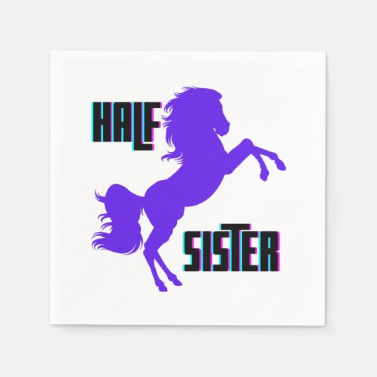 Halb Schwester Lila Pony Sibling Serviette (Vorderseite)