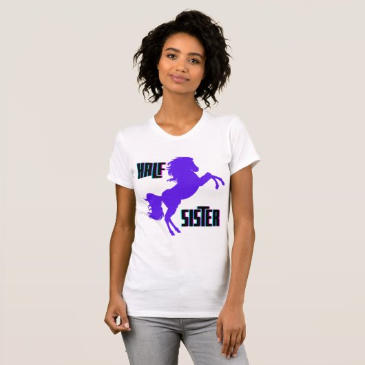 Halb Schwester Lila Pony Sibling T-Shirt (Vorne ganz)