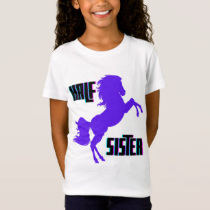 Halb Schwester Lila Pony Sibling T-Shirt