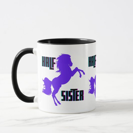Halb Schwester Lila Pony Sibling Tasse (Links)