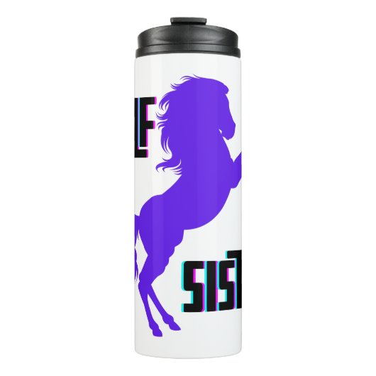 Halb Schwester Lila Pony Sibling Thermosbecher (Vorderseite)