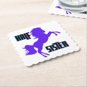 Halb Schwester Lila Pony Sibling Untersetzer (angewinkelt)