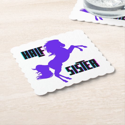 Halb Schwester Lila Pony Sibling Untersetzer (angewinkelt)