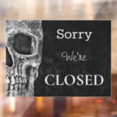 Halb Skull Gothic Schwarz-weiß Tattoo Shop geschlo Fensteraufkleber (Blatt 2)