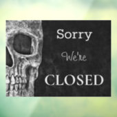 Halb Skull Gothic Schwarz-weiß Tattoo Shop geschlo Fensteraufkleber (Blatt 3)