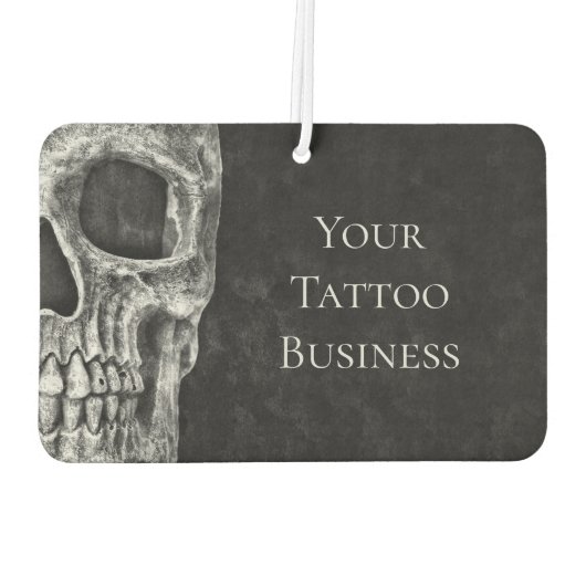 Halb Skull Kopf Gothic Black and White Tattoo Shop Autolufterfrischer (Rückseite)