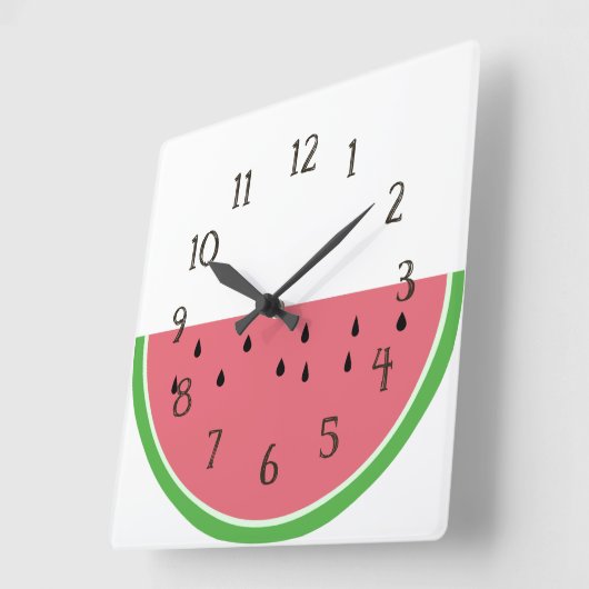 Halb Slice Pink Wassermelon Küchenmauer Uhr (Winkel)