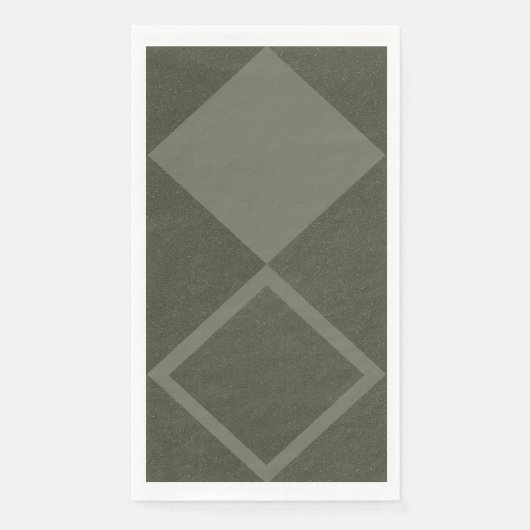 Halb Solid + Gerahmt Diamond Napkin in Moss Green Serviette (Vorderseite)
