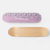 Halb Tarnfarbe Grau und Rosa Ihr Text Skateboard (Horizontal)