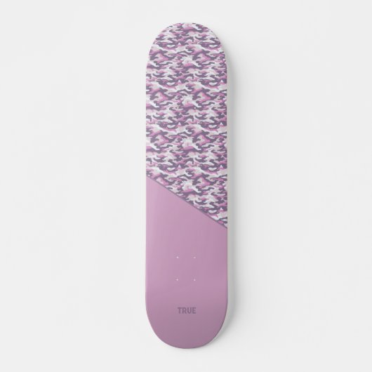 Halb-Tarnung doppelt Grau und Rosa Skateboard (Vorne)