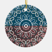 Halb Toned Trendy Blue Mauve Laced Design Wrappin Keramik Ornament (Vorne)