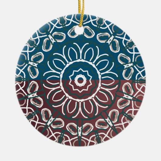 Halb Toned Trendy Blue Mauve Laced Design Wrappin Keramik Ornament (Vorne)