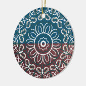 Halb Toned Trendy Blue Mauve Laced Design Wrappin Keramik Ornament (Links)