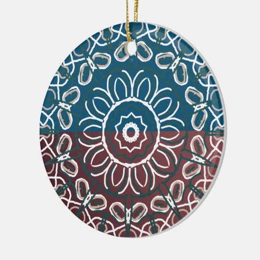 Halb Toned Trendy Blue Mauve Laced Design Wrappin Keramik Ornament (Links)