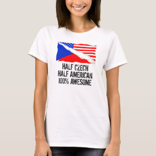 Halb tschechisches halbes amerikanisches T-Shirt