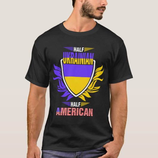 Halb-Ukrainisches Halb-Amerikanisches Hemd T-Shirt (Vorderseite)