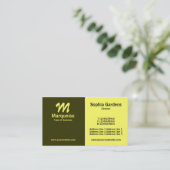 Halb und halb - braun und gelb visitenkarte (Stehend Vorderseite)