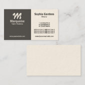 Halb und halb - Dunkelgrau (Cremkarte) Visitenkarte (Vorne/Hinten)