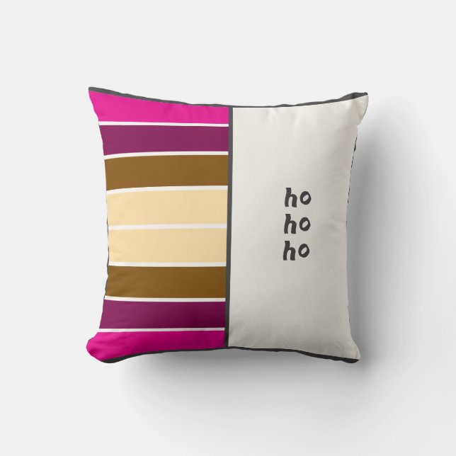 Halb und halb, Text und Streifen Kissen (Vorderseite)