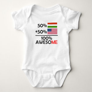 Halb ungarischer halber Amerikaner Baby Strampler