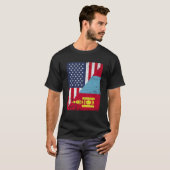 Halb USA-Flagge Halb Mongolei-Flagge Amerikanisch T-Shirt (Vorne ganz)