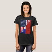 Halb-USA-Flagge Halbfahne Chile Flag Amerikanische T-Shirt (Vorne ganz)