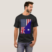 Halb USA Flagge Halbfinale Australienflagge Amerik T-Shirt (Vorne ganz)