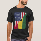 Halb-USA-Flagge Half-Ghana-Flagge Amerikanisch-Gha T-Shirt (Vorderseite)