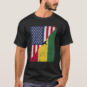 Halb-USA-Flagge Half-Ghana-Flagge Amerikanisch-Gha T-Shirt