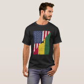 Halb-USA-Flagge Half-Ghana-Flagge Amerikanisch-Gha T-Shirt (Vorne ganz)