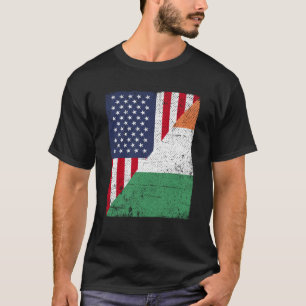 Halb USA Flagge Half Irland Flag American Irish T-Shirt