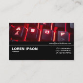 Halb V3 - glühende Tastatur Visitenkarte (Rückseite)