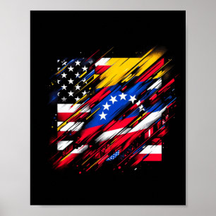 Halb venezolanische Flagge _ vintage venezuela usa Poster