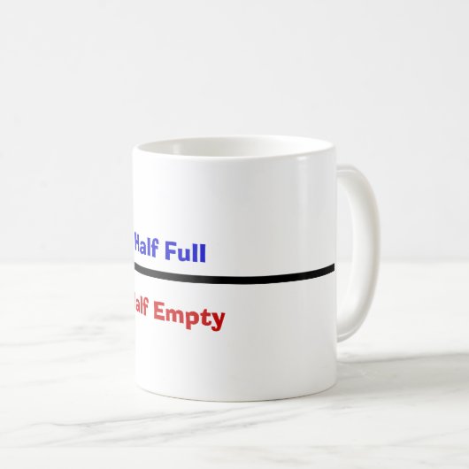 Halb voll, halb leer kaffeetasse (VorderseiteRechts)
