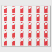 Halb volle rote Batterie Geschenkpapier (Flach)