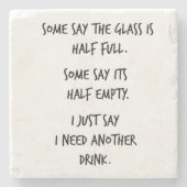 Halb volles halb leeres des SteinUntersetzerzitats Steinuntersetzer (Vorderseite)