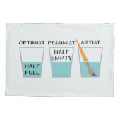 Halb volles lustiges Glasmeme Kissenbezug (Rückseite)