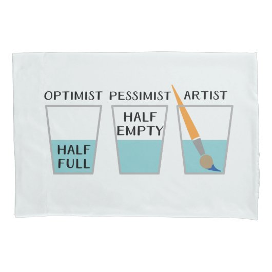 Halb volles lustiges Glasmeme Kissenbezug (Vorderseite)