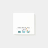 Halb volles lustiges Glasmeme Post-it Klebezettel (Vorderseite)