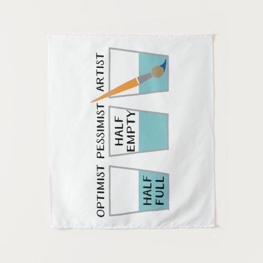 Halb volles lustiges Glasmeme Wandteppich (Vorderseite)