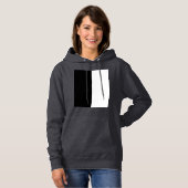 halb weiß halb schwarz, halb schwarz halb weiß hoodie (Vorne ganz)
