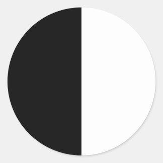 halb weiß halb schwarz, halb schwarz halb weiß runder aufkleber